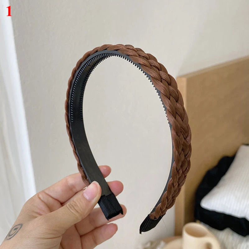 Twist Wig Headbands For Women Wide Braids Hairbands Handmade Head Hoop Hair Styling Headwear Accessories Gift