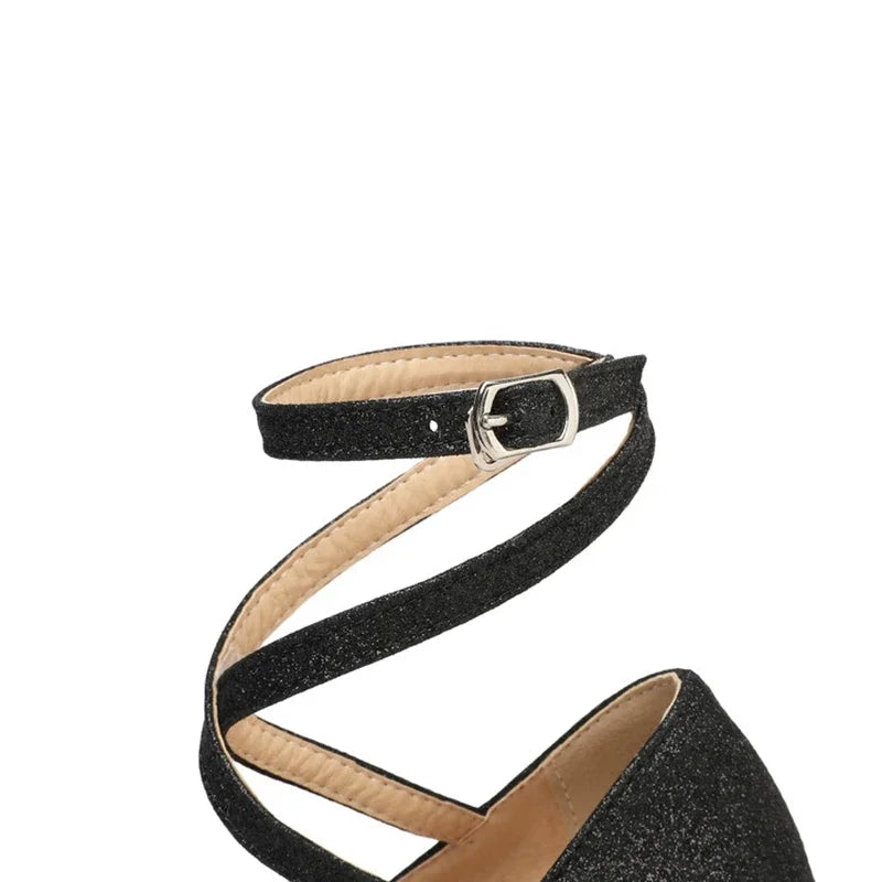 Women Shoes Sexy Fashion Round Toe High Heels  Ankle Strap Dress Dance Party Wedding Bride Platform Shoes Big Size 49 50 33-43