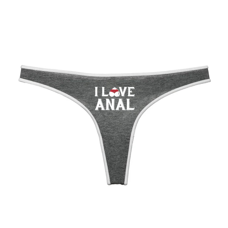 I LOVE ANAL Female Lingerie Girls G String Red Cotton Underwear for Womens Soft Seamless Invisible Breathable Sport Underpant