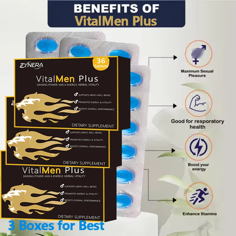 Blue Tablets  Shilajit Ashwagandha & Black Maca & Saw Palmetto Tablets Best Male Supplement Enhancing Energy