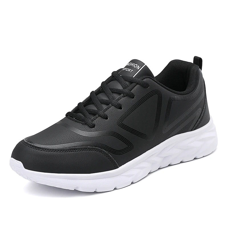 Men's Sports Shoes Leather Lightweight Comfortable Casual Shoes Cushioning Sports Shoes Outdoor Waterproof Walking Shoes for Men
