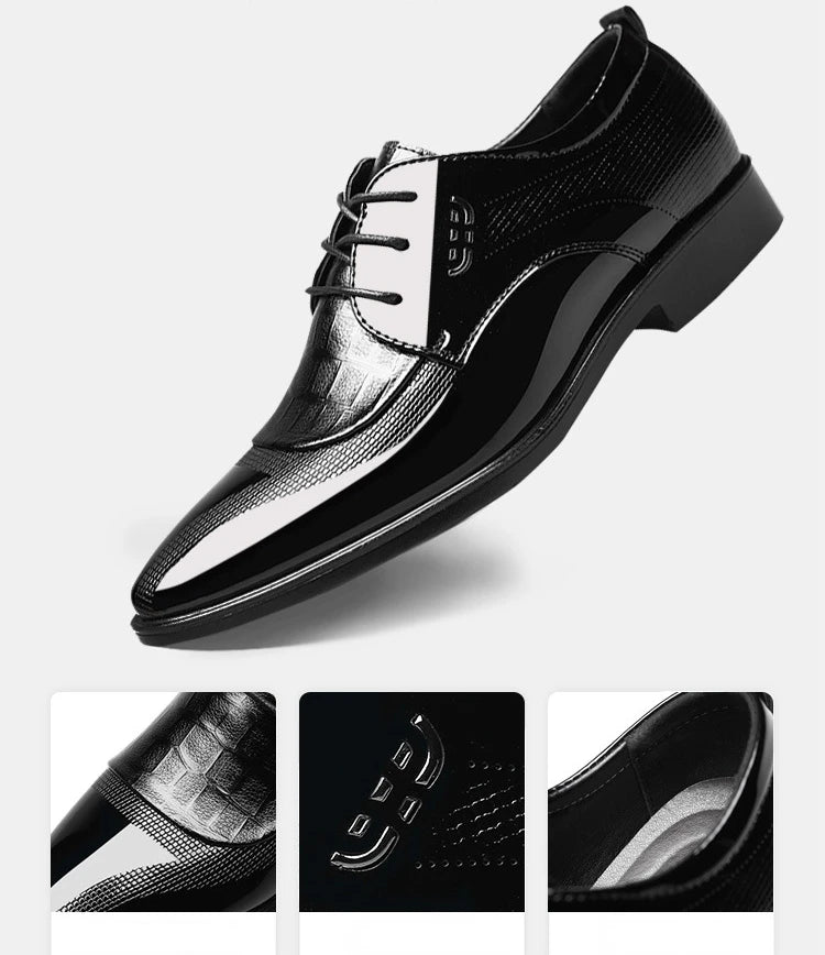 Men's Oxfords Shoes Lace Up Point Toe Business Casual Shoes for Men Wedding Party Office Men's Shoes Luxury Dress Shoe 2026 New