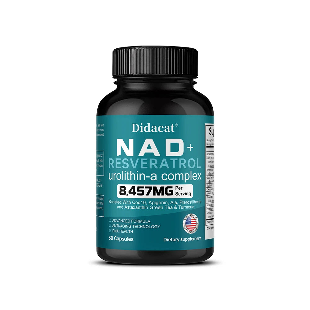 NAD + Resveratrol - Anti-aging, Helps Boost Energy, Promotes Cell and Skin Health, Neuroprotection and Sleep Improvement
