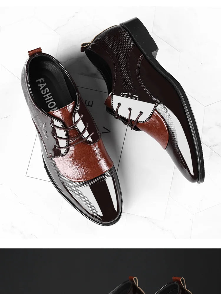 Men's Oxfords Shoes Lace Up Point Toe Business Casual Shoes for Men Wedding Party Office Men's Shoes Luxury Dress Shoe 2026 New