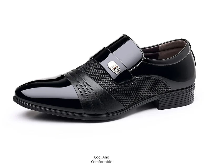 Men's Dress Shoes Pointed Toe Oxfords Classic Business Men Leather Shoes Slip on Wedding Casual Shoes Office Comfortable Loafers