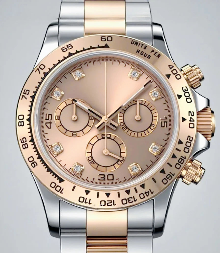 High-quality stainless steel men's luxurious wristwatch with mechanical movement, suitable for business wear.