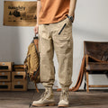 Man's Cargo Pants High Waist Casual Ninth Pants Fashion Slim High Street Straight Workwear Trousers Trend Streetwear Binding leg