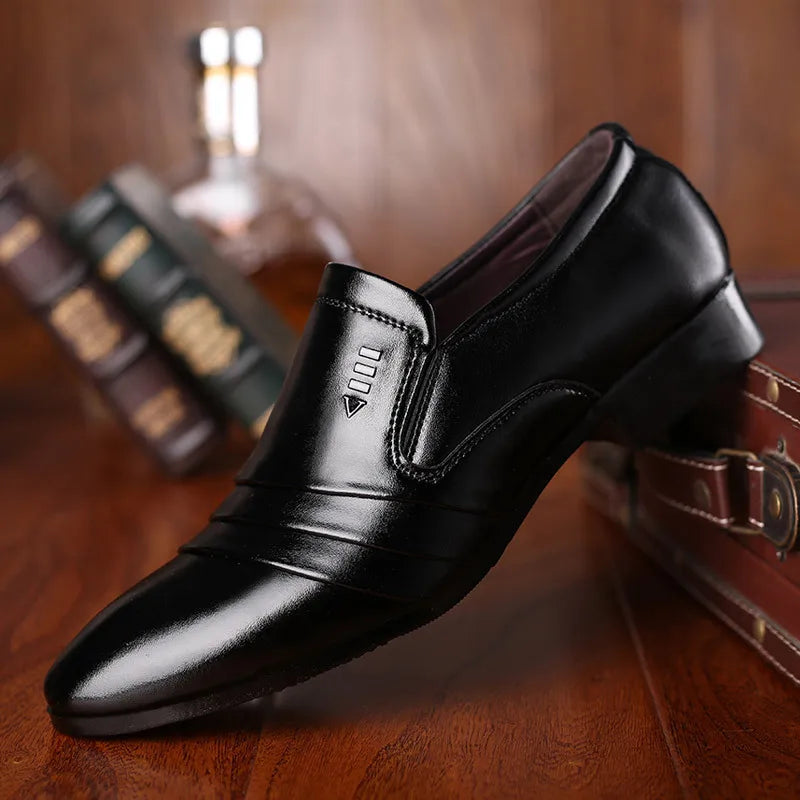 Men's Shoes Luxury Business Dress Shoes Lace Up Non Slip Men Oxford Shoes Pointed Toe Men Flat Shoes Fashion Zapatos De Hombre
