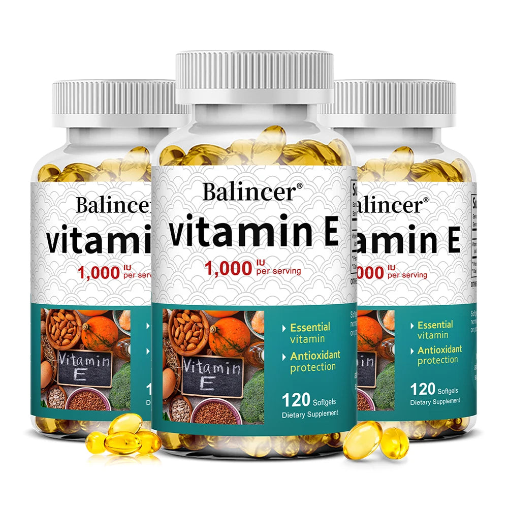 Vitamin E Supplement, 1000 IU Per Serving, Powerful Antioxidant, Supports Skin, Heart, Brain and Immune System – Non-GMO