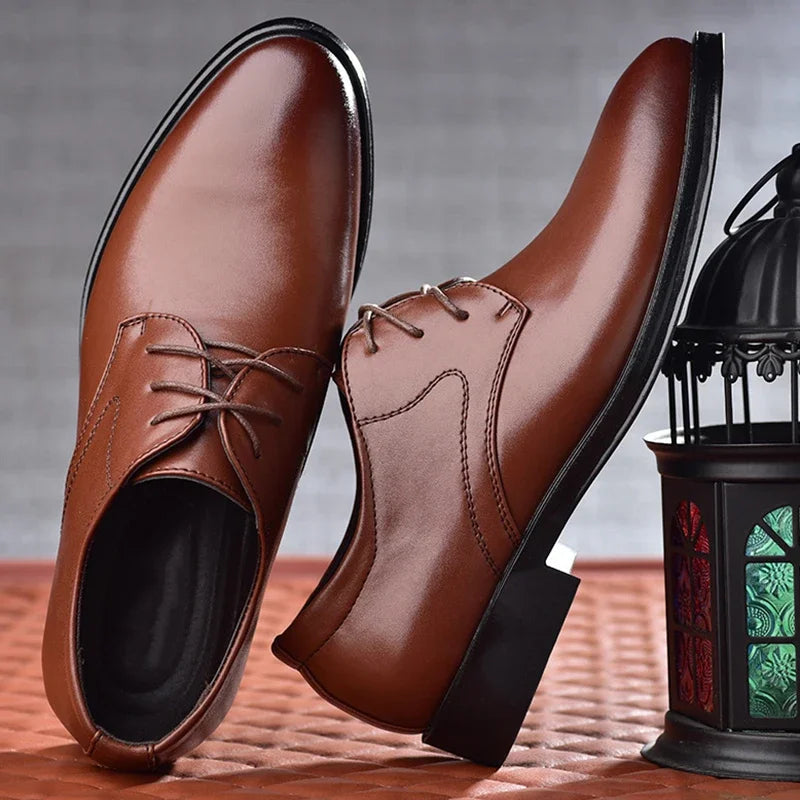 Men's Shoes Black Leather Formal Shoes for Men Oxfords Male Wedding Party Office Business Shoe Man Zapatos De Hombre Plus Size