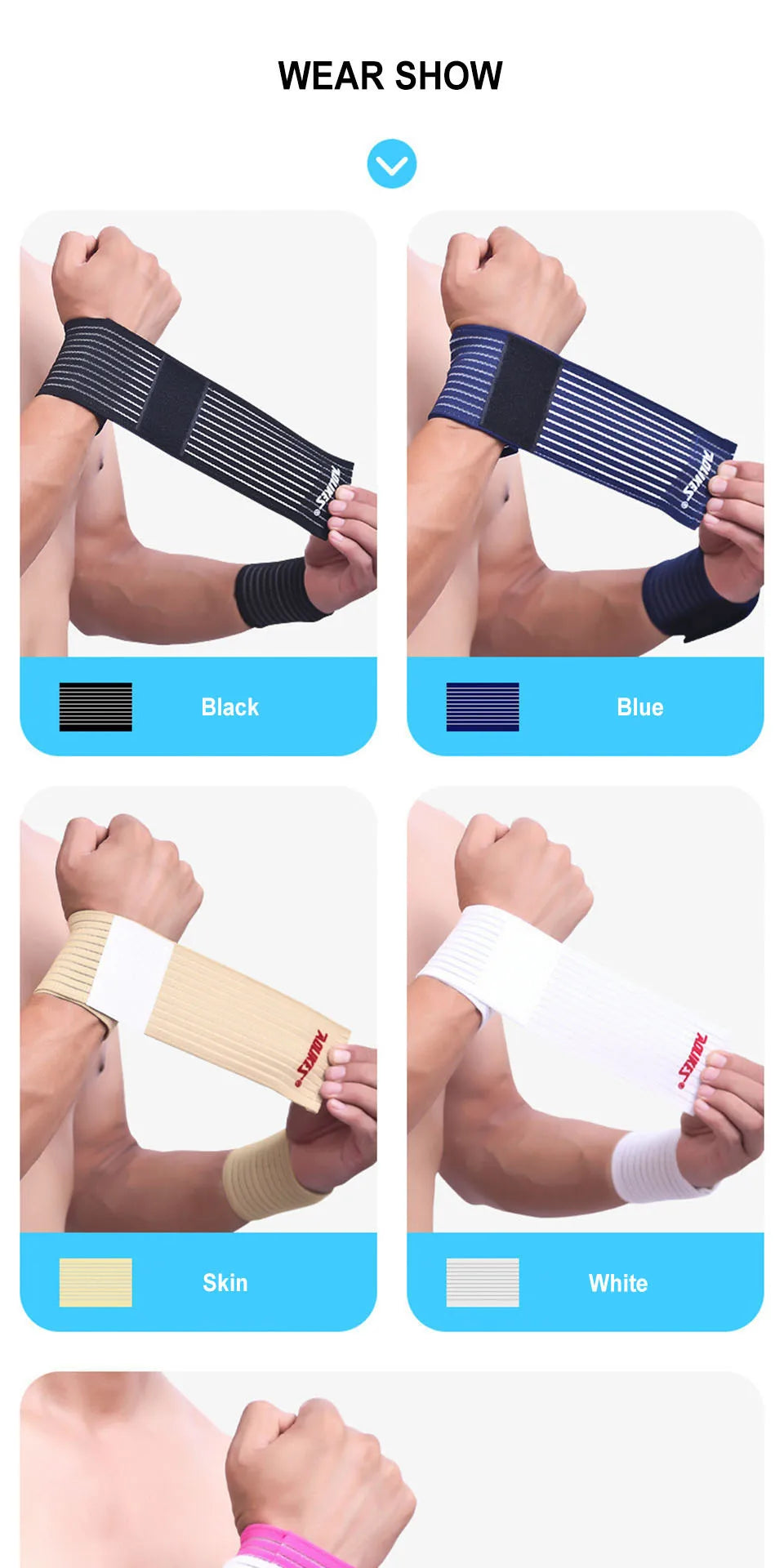 AOLIKES 1PC 40-180CM Elastic Bandage Compression Knee Support Sports Strap Knee Protector Bands Ankle Leg Elbow Wrist Calf Brace