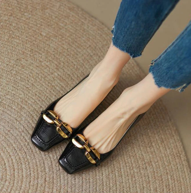 White Shoes For Women 2025 Yellow Ladies Summer Footwear Low Heel Elegant Luxury Leather Casual Black Office 39 Dress Trend A E
