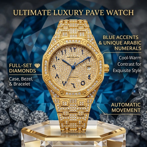 1 piece fashion shiny watch with automatic mechanical design, fashionable, versatile for daily wear