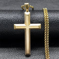 Christ Jesus Crucifix Cross Necklace for Women Men Stainless Steel Gold Color Chain Necklaces Jewelry colar masculino NS01
