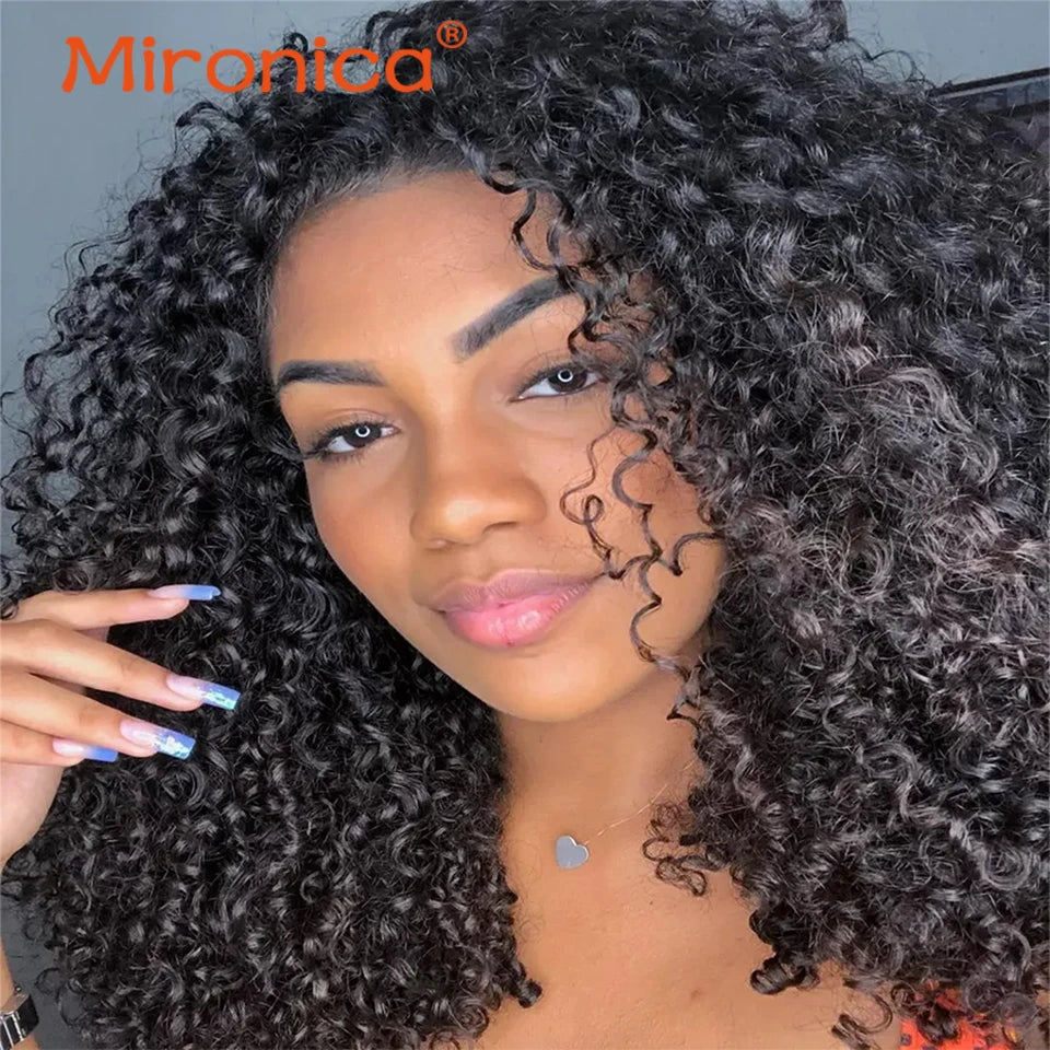 PIXIE Curly Human Hair 1/3/4 Bundle Raw Human Hair Weave Natural Human Hair Extensions Remy Human Hair Bundles for Black Women