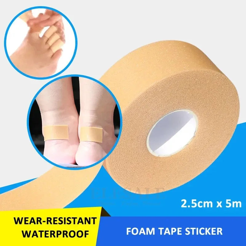 1-Roll 2.5cm*5m Wear-Resistant Bandage Elastic Waterproof Foam Tape Dressing Sports Sprain Treatment First Aid Kit Sticker Wound