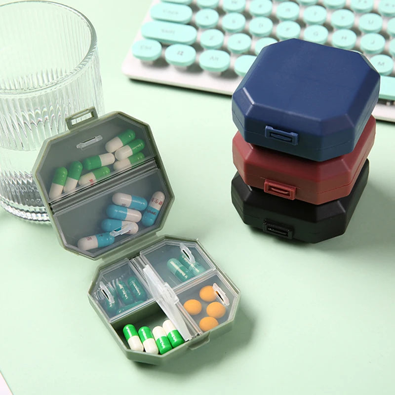 10 Compartments Travel Pill Organizer Pocket Portable Pill Storage Box Case Daily Pill Container or Purse Fish Oil Medicine