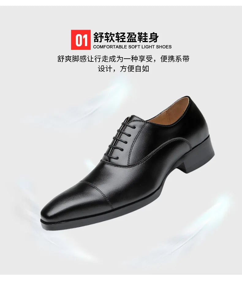 Quality Mens Dress Shoes Black Formal Social Shoes Male Business Wedding Derby for Man Luxury Oxford Loafers Zapatos De Hombre