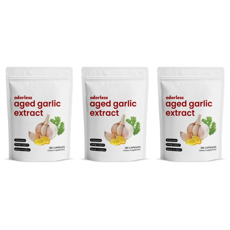 Odorless Aged Garlic Oil Capsules – 2-Year Aged, 360 Softgels (Heart & Immune Support