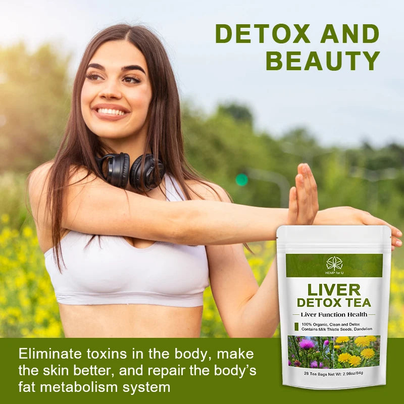 Liver Detox Natural and Organic Herbal Support Clearing Away Heat, Detoxifying Tea for Repair Body Fat Metabolism System