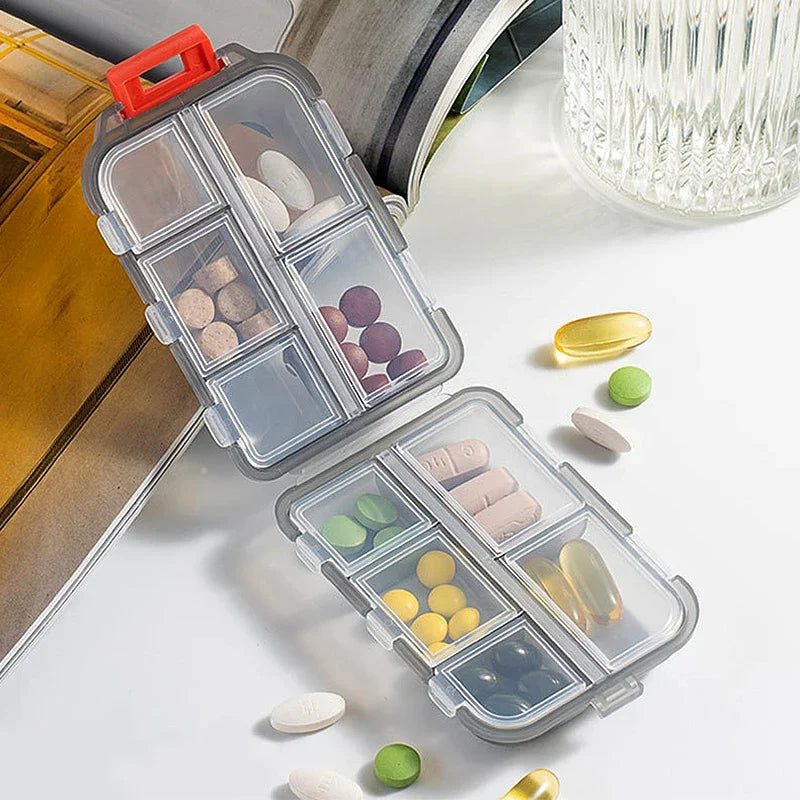 10 Compartments Travel Pill Organizer Pocket Portable Pill Storage Box Case Daily Pill Container or Purse Fish Oil Medicine