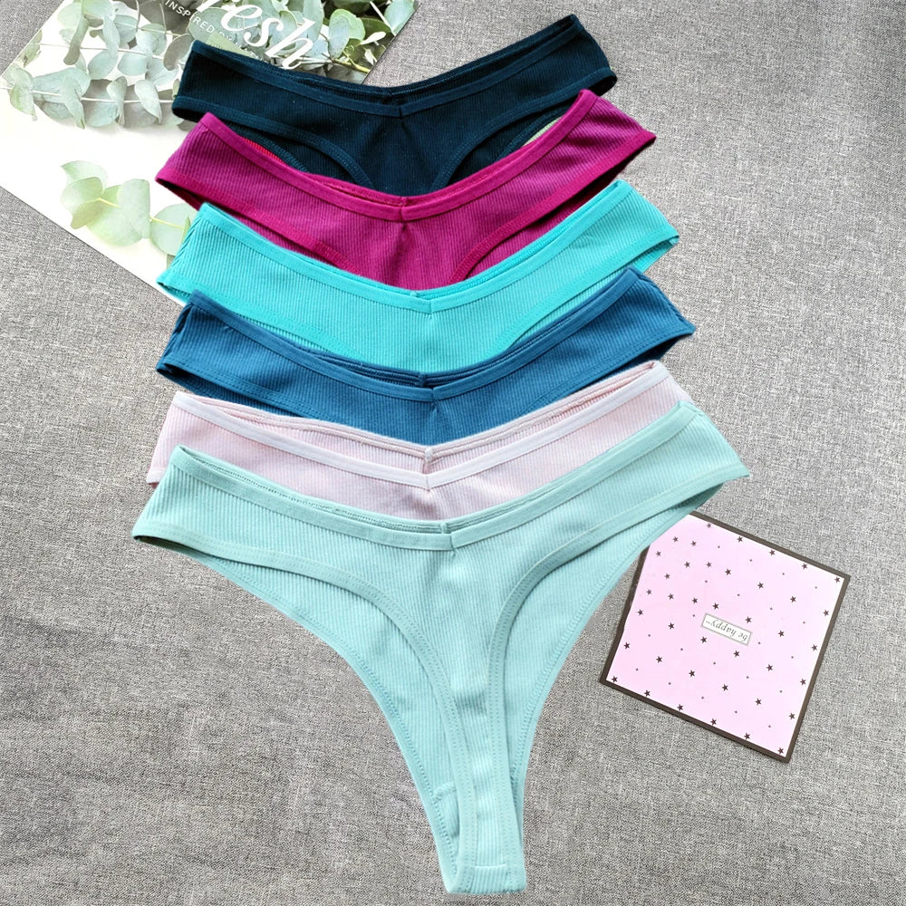 3Pcs/Set Cotton Thongs Women's Panties Sexy Low Waist G-String Briefs Comfortable Seamless Underpants Female Fast Shipping