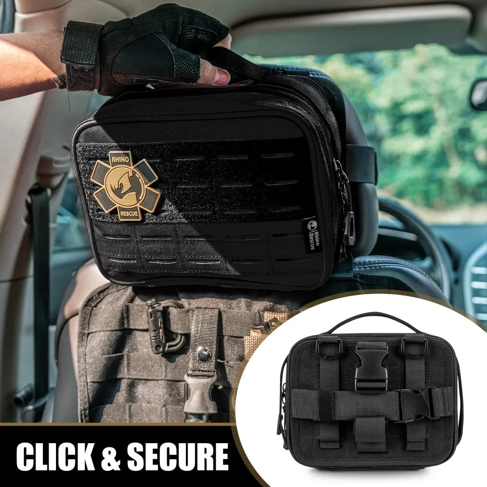 RHINO RESCUE large Car First Aid Kit IFAK POUCH Molle Medical Pouch for Travel Hiking Camping (empty bag)