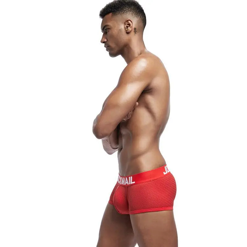 JOCKMAIL Men Underwear Boxes Mesh Quick Drying Ice Silk Breathable Youth Fashion Calzoncillos Sexy Am Gosteren Killer Sansursuz