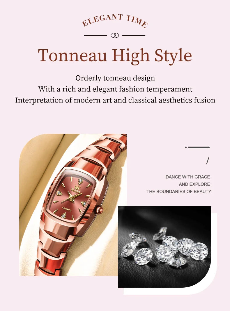 OLEVS 7006 Women's Watches Top Brand Elegance Quartz Montres Femmes Waterproof Tungsten Steel Case Strap Luminous Date Watch