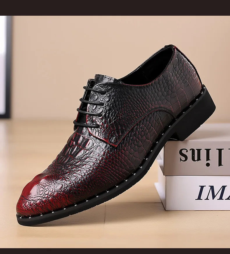 Men's Dress Shoes Business Formal Leather Lace Up All Season Comfortable Wedding Shoes Classic Business Casual Durable Footwear