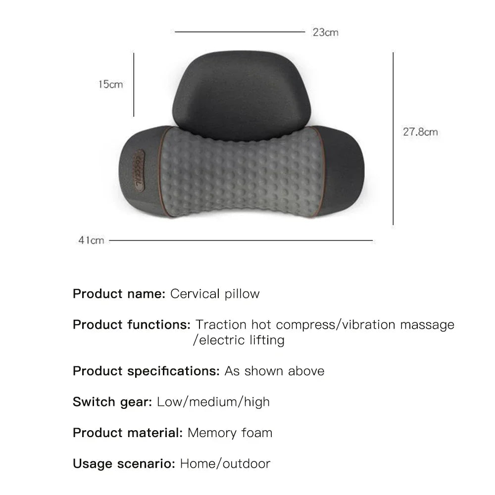 Electric Neck Massager Pillow Cervical Stretcher Heating Vibration Massage Back Traction Orthopedic Sleeping Pillows Support