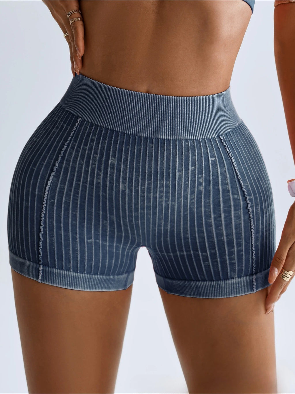 Woman Clothing Casual Shorts High Waist Ribbed Short Pants Outdoor Sports Shorts Female Yoga Fitness GYM Tights Running Trousers
