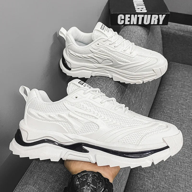 Men's Shoes Sports Shoes Fashionable and Casual Autumn Breathable Black Running Shoes Platform Comfortable Dad Shoes Tide