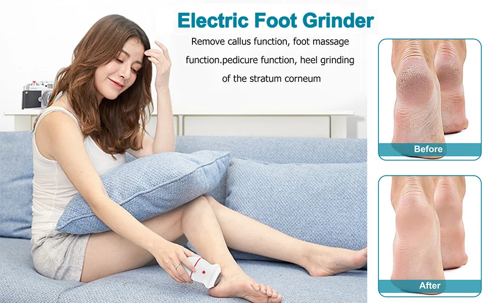 Electric Foot Grinder Foot Callus Remover Rechargeable Foot Files Clean Machine Feet Care Tools for Exfoliator Pedicure Device