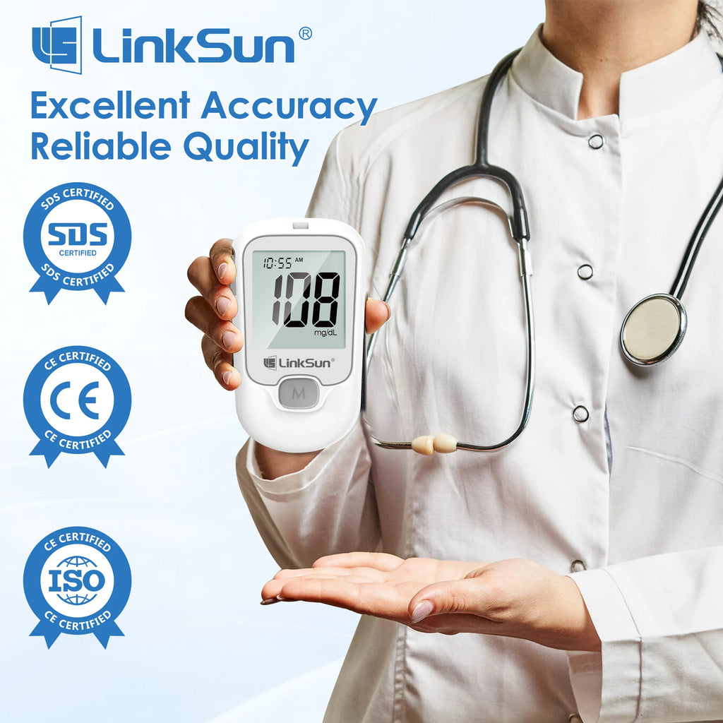 LinkSun G-425-1/-2/-3 Glucosemeter Monitor Complete Kit 10/50/100pcs Test Strips Blood Sugar Tester Diabetes Blood Glucose Meter
