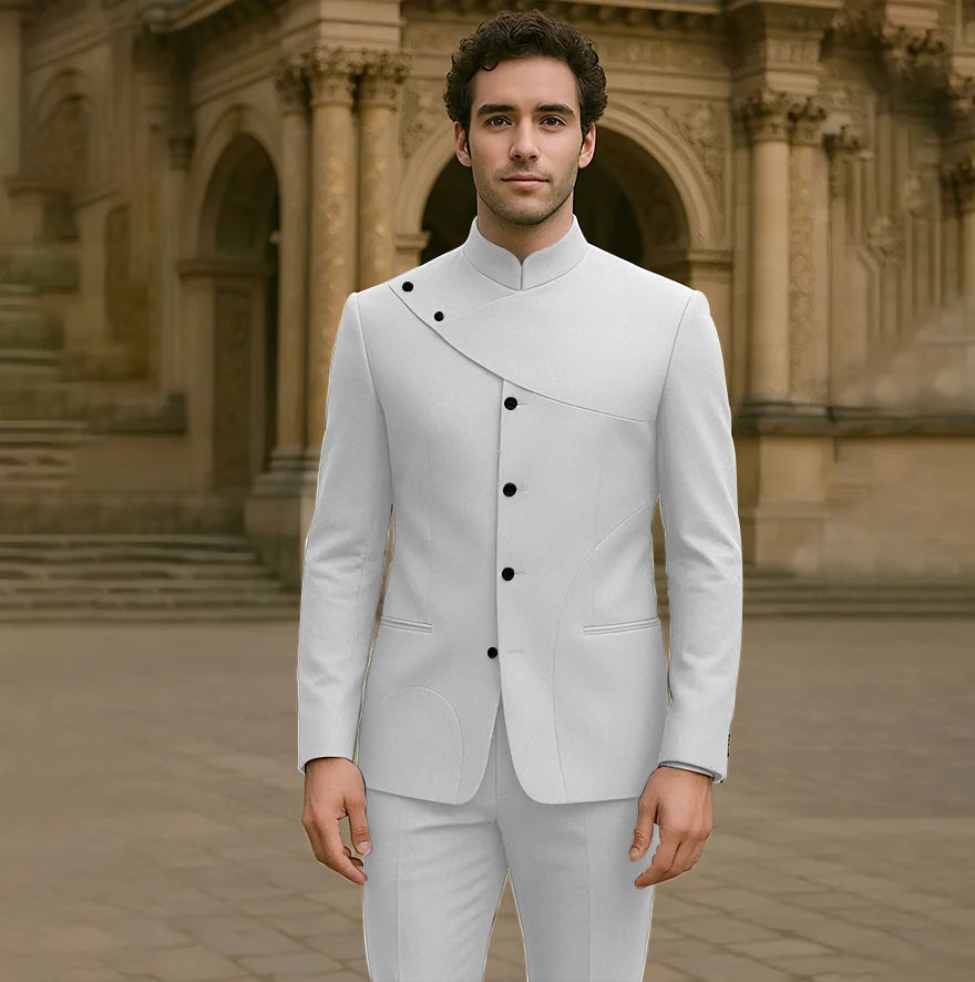 Charming Men's Suits Customized High Fashion Single-breasted Two Pieces (Jacket+Pants) Male Smart Casual Simple Straight Set