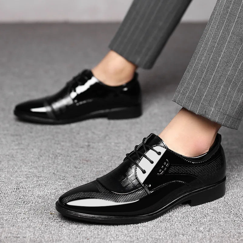 Men's Oxfords Shoes Lace Up Point Toe Business Casual Shoes for Men Wedding Party Office Men's Shoes Luxury Dress Shoe 2026 New