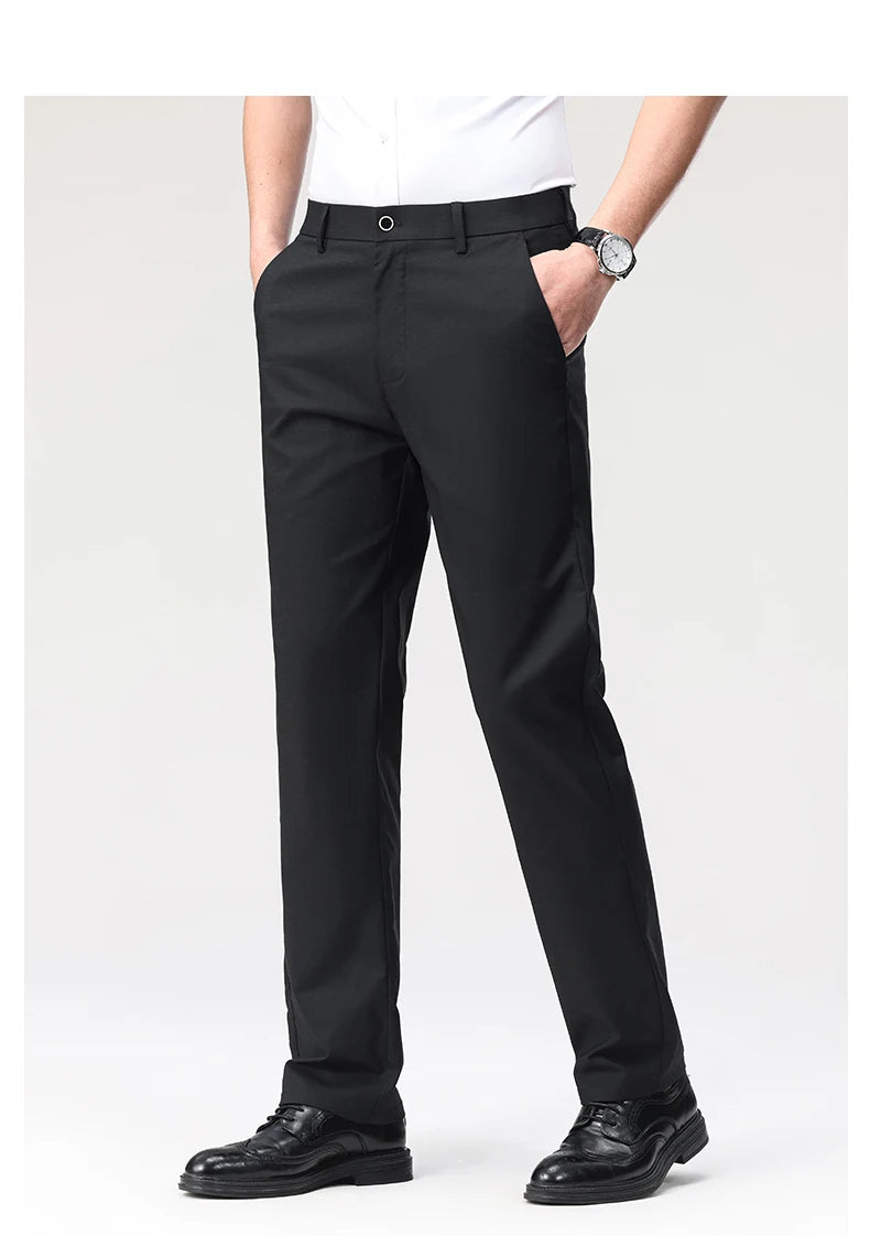 Men's Casual Pants: Breathable & Lightweight for Summer Comfort Business Casual Men's Work Trousers