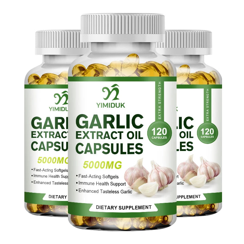 Organic Garlic Oil Extract Capsules Immunity Improves Cardiovascular Function Support Increase Glutathione Level Cellular Detox