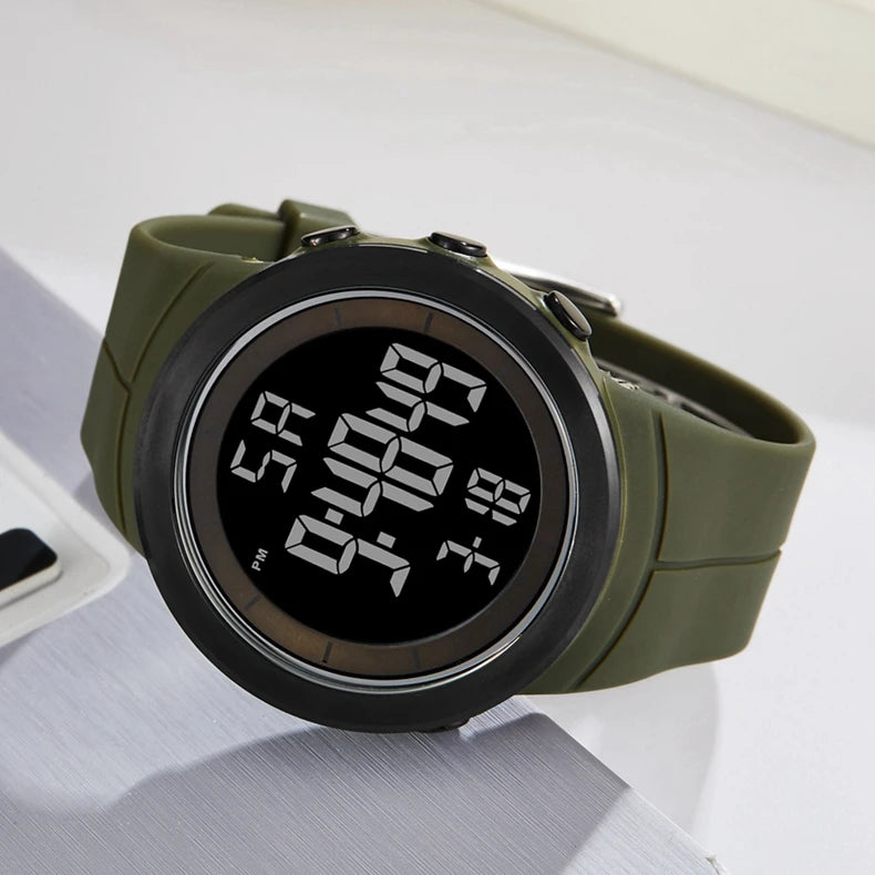 Digital Watches for Men Black Waterproof Tactical Wristwatch Big Dial Waterproof Electronic Led Military Clocks Alarm Stopwatch