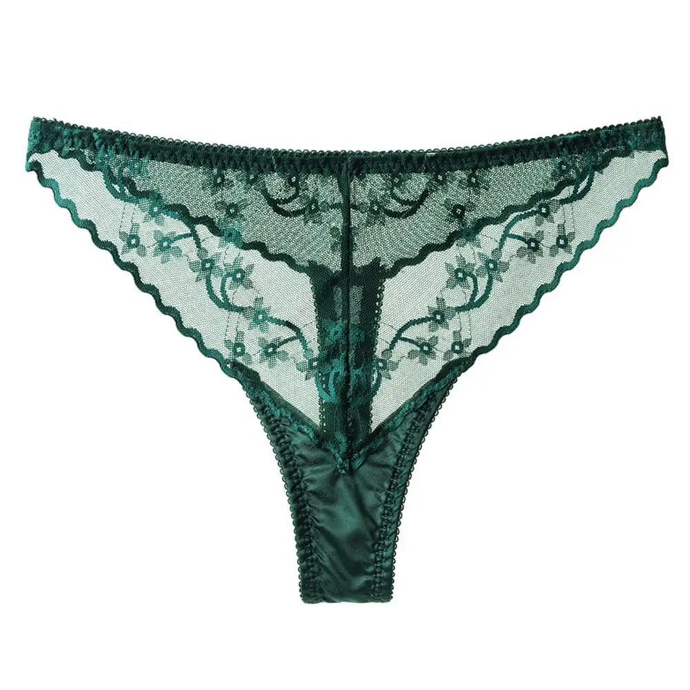 Breathable Seamless Fashion Design Ice Silk Fitness Girls Korean Style Underwear Women  Lingerie Low-Waist Thong Lace Panties