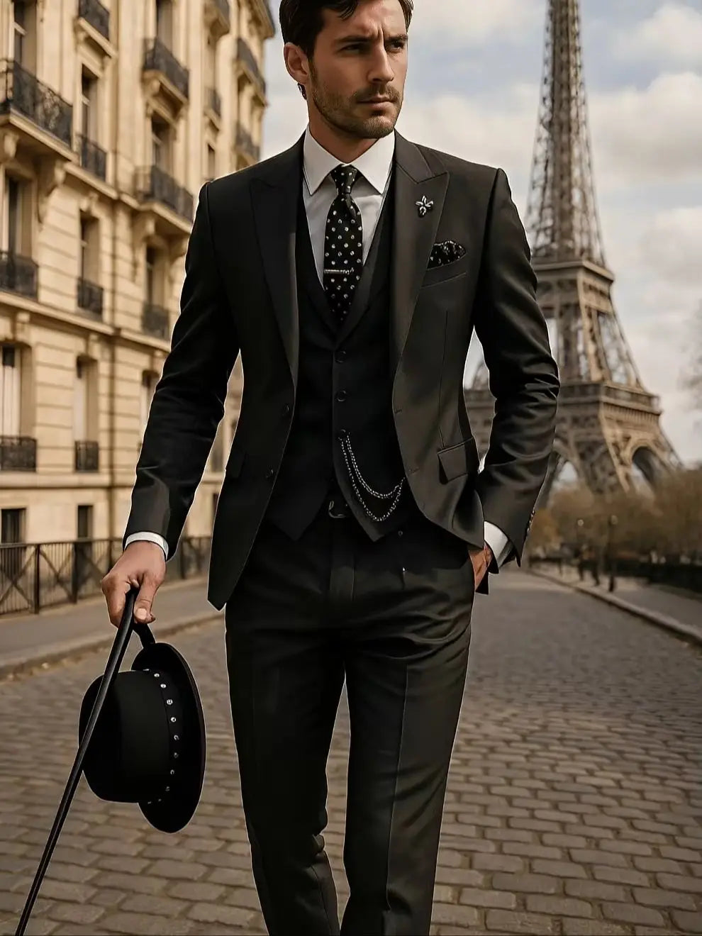 Men's 3-Piece Suit, Wedding Groom's Tuxedo, Party Custom Suit, Elegant Ouifit Custom Blazer and Trousers Vest