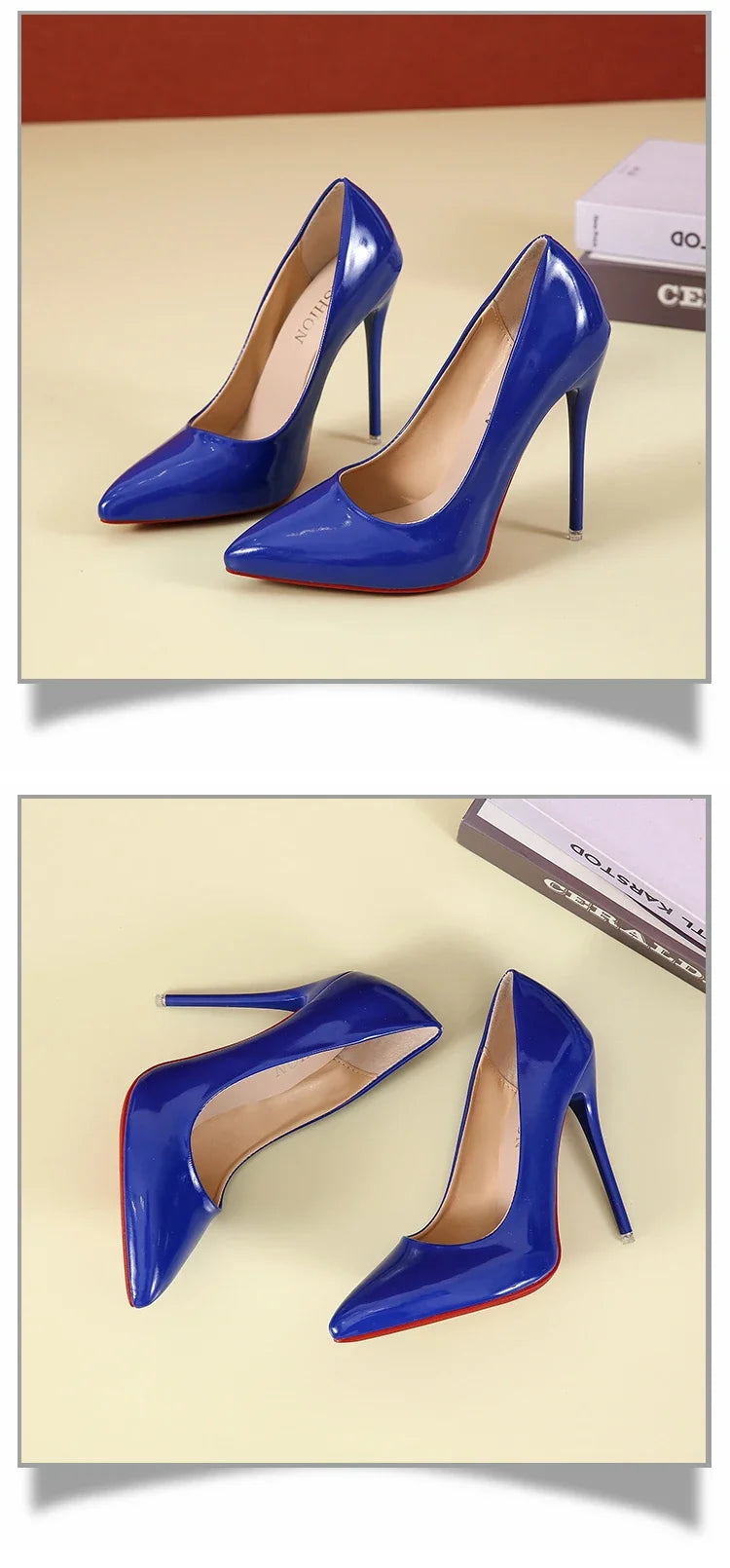 2024 Women Shoes Red High Heels Sexy Pointed Toe 12cm Pumps Wedding Dress Shoes Nude Black Color Red Rubber Bottom High Heels