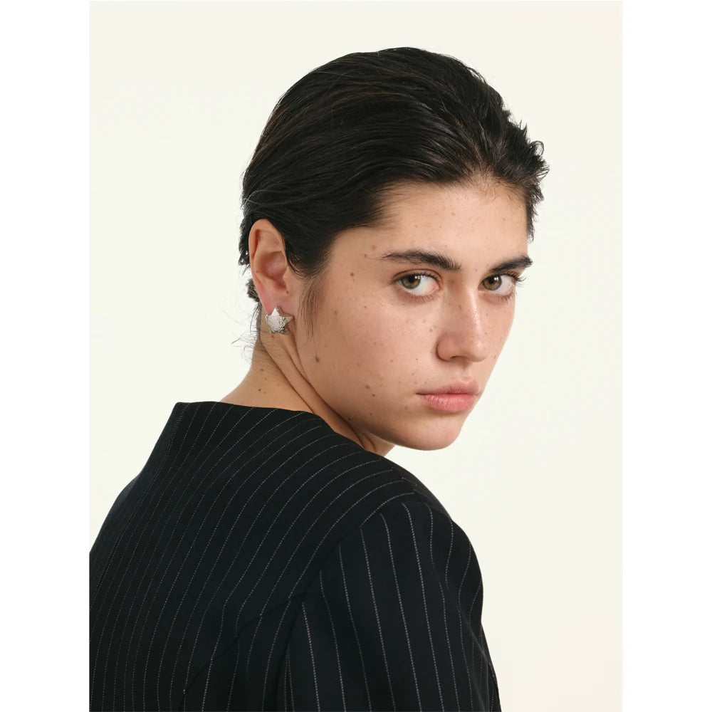 NiNice Arrivals Stainless Steel Metal Hammer Chunky Star Stud Earrings Simple Trendy Daily Women Jewelry Wholesale Gift