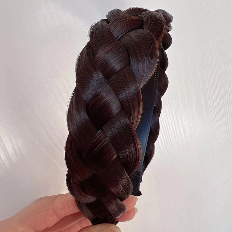 Twist Wig Headbands For Women Wide Braids Hairbands Handmade Head Hoop Hair Styling Headwear Accessories Gift