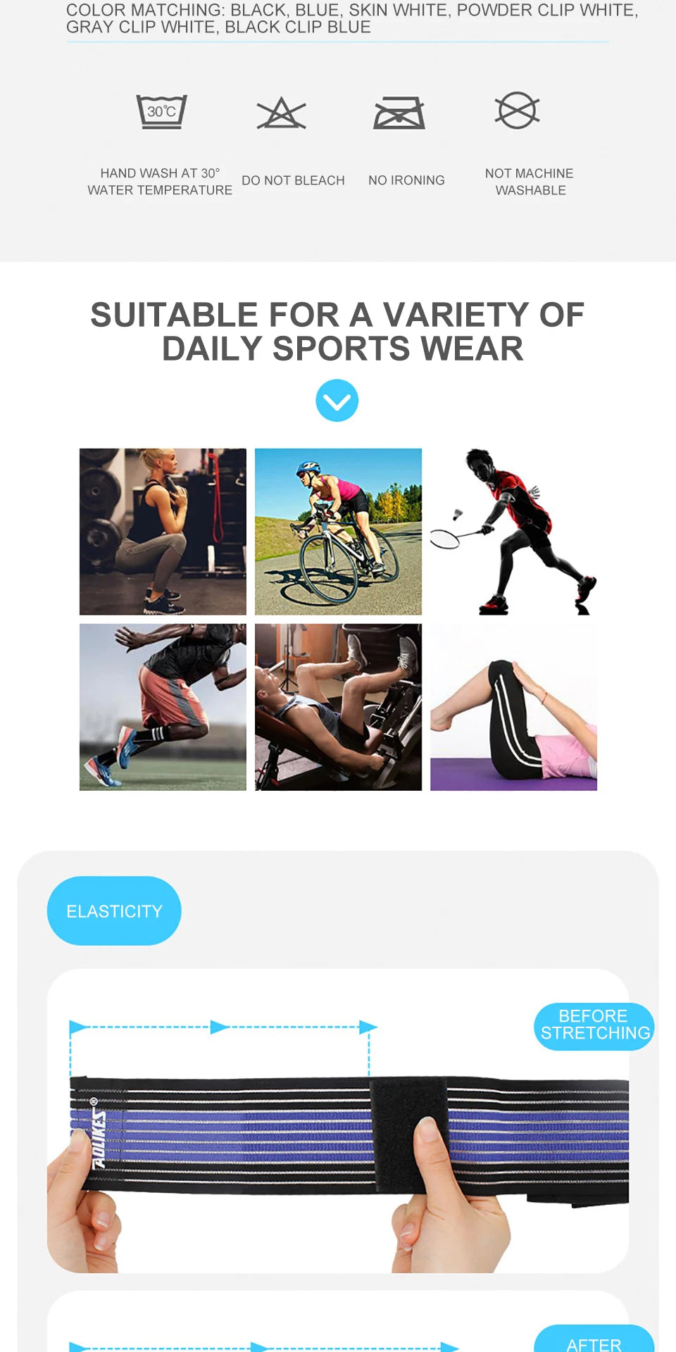 AOLIKES 1PC 40-180CM Elastic Bandage Compression Knee Support Sports Strap Knee Protector Bands Ankle Leg Elbow Wrist Calf Brace