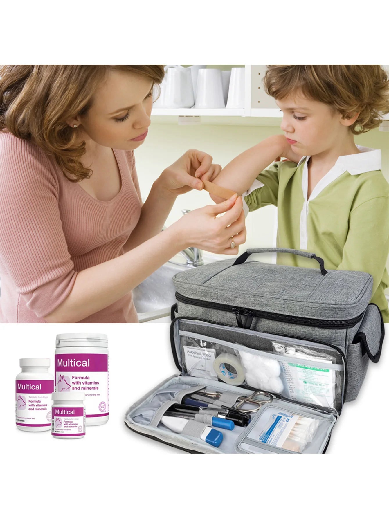 Multifunctional Medical Organizer - Portable First Aid Kit with Large Capacity for Home, Travel & Emergencies Medical Supplies