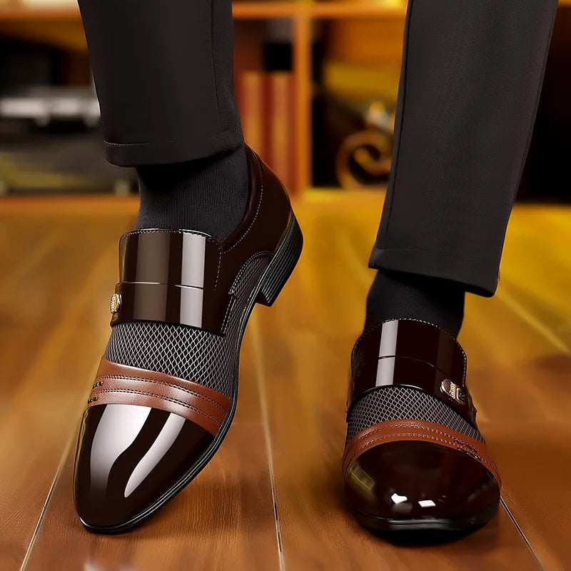 Men's Luxury Lacquer Wedding Shoes Pointed Toe Dress Shoes for Men Classic Business Men Leather Shoe Social Shoes Male Big Size