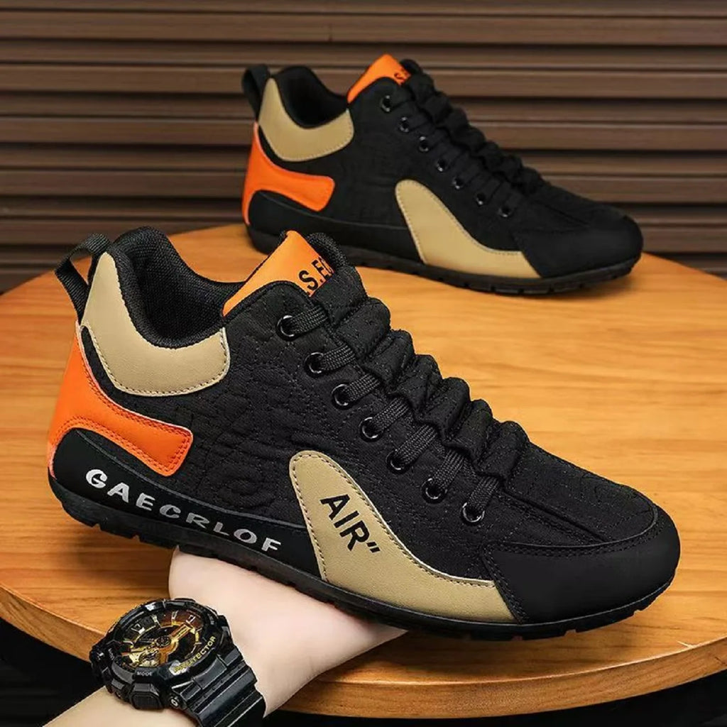 High-top shoes for men, new spring and autumn leather surface breathable leisure sports shoes, soft sole anti-skid driving Forre