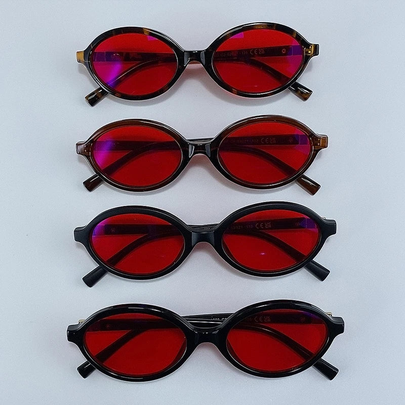 Anti Blue Light Oval Glasses For Better Sleep Men 2026 Red Tinted Lenses Computer Gaming Change Color Sunglasses Shades UV400